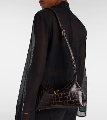 Pochette T-Lock en cuir embossé | Toteme