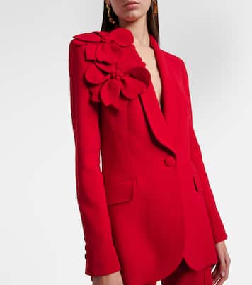Floral-appliqué cady blazer | Elie Saab