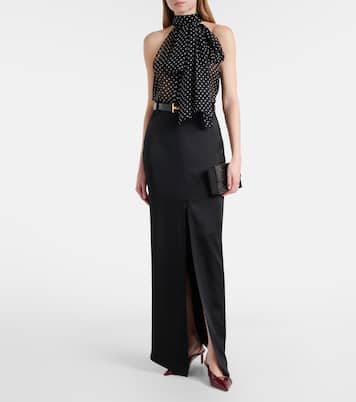 T Latch croc-effect leather box clutch | Tom Ford