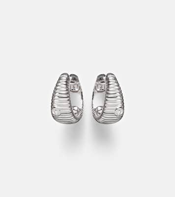 Berlingot Nano 9kt white gold hoop earrings with diamonds | Yvonne Léon