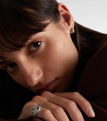 Berlingot Nano 9kt white gold hoop earrings with diamonds | Yvonne Léon