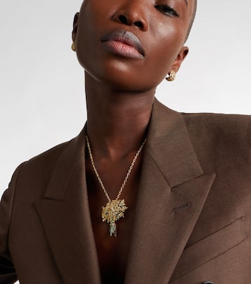 Collana Broche Mimosa in oro 9kt e 18kt con pietre preziose | Yvonne Léon