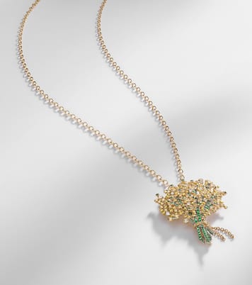 Collana Broche Mimosa in oro 9kt e 18kt con pietre preziose | Yvonne Léon