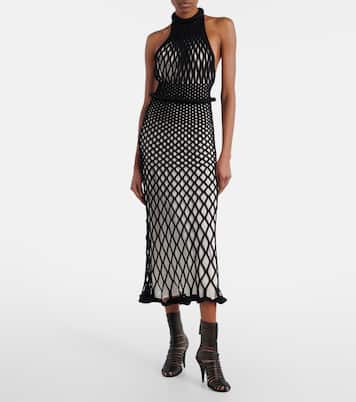 Vestido midi de malla con espalda abierta | Givenchy