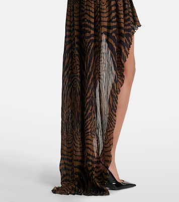 Asymmetric ruffled printed miniskirt | Blumarine