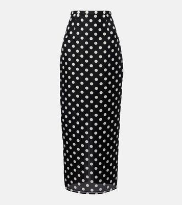 Winton polka-dot high-rise silk maxi skirt | Khaite