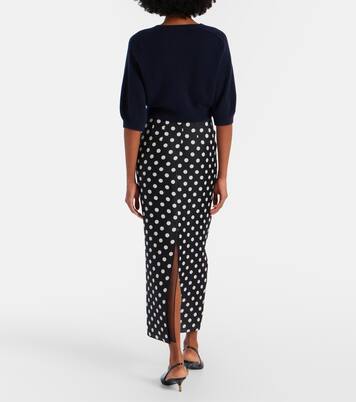 Winton polka-dot high-rise silk maxi skirt | Khaite