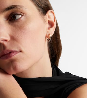 Pendientes de aro de oro de 14 ct (585/1000) con ónix y diamantes | Sydney Evan