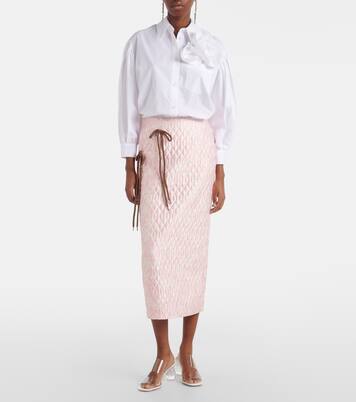 Falda tubo floral acolchada | Simone Rocha