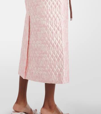 Falda tubo floral acolchada | Simone Rocha