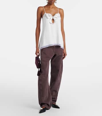 Top aus Seidensatin mit Spitze | Magda Butrym