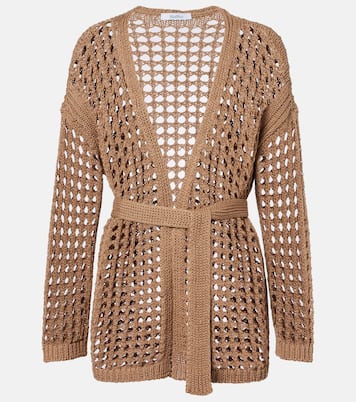 Gelo open-knit cotton wrap cardigan | Max Mara