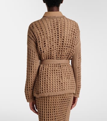Gelo open-knit cotton wrap cardigan | Max Mara
