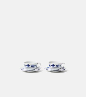 Gloria set of 2 porcelain teacups and saucers | Cabana