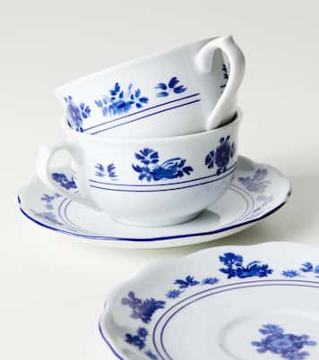 Gloria set of 2 porcelain teacups and saucers | Cabana