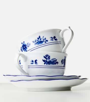 Gloria set of 2 porcelain teacups and saucers | Cabana