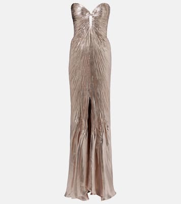 Mirren silk-blend chiffon bustier gown | Maria Lucia Hohan