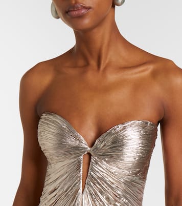 Mirren silk-blend chiffon bustier gown | Maria Lucia Hohan