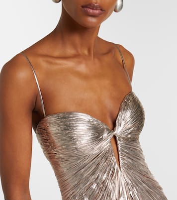 Mirren silk-blend chiffon bustier gown | Maria Lucia Hohan