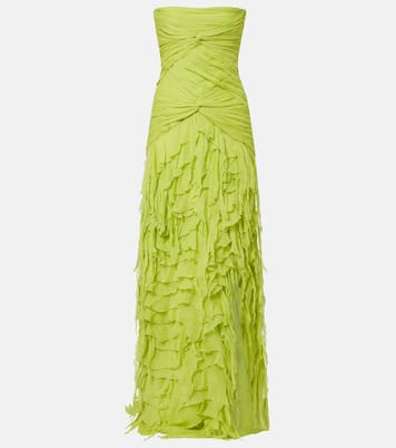 Ruffled georgette maxi dress | Blumarine