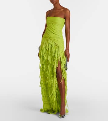 Ruffled georgette maxi dress | Blumarine