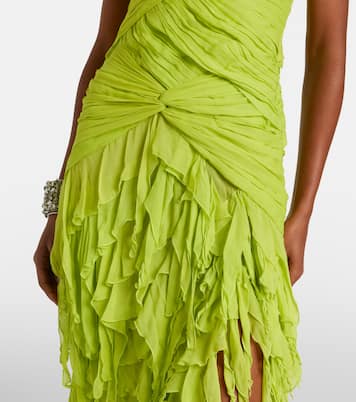 Ruffled georgette maxi dress | Blumarine