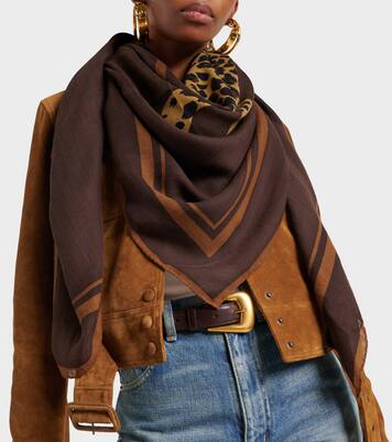 Cassandre printed wool twill scarf | Saint Laurent