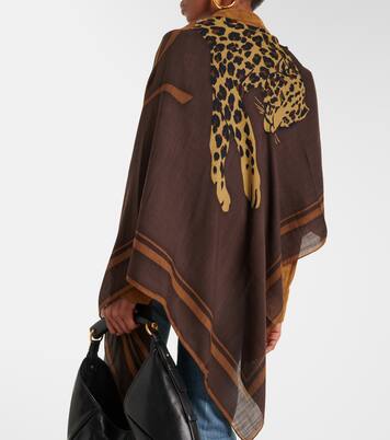 Cassandre printed wool twill scarf | Saint Laurent