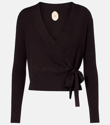 Virgin wool wrap cardigan | Jardin des Orangers