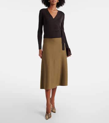 Virgin wool wrap cardigan | Jardin des Orangers