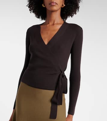 Virgin wool wrap cardigan | Jardin des Orangers