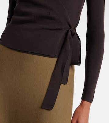 Virgin wool wrap cardigan | Jardin des Orangers