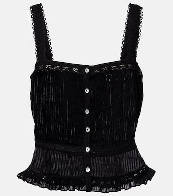 Berry lace-trimmed cotton top | Poupette St Barth