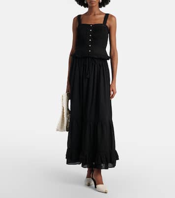 Berry lace-trimmed cotton top | Poupette St Barth