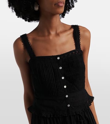 Berry lace-trimmed cotton top | Poupette St Barth