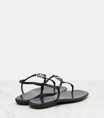 Interlocking G patent leather thong sandals | Gucci