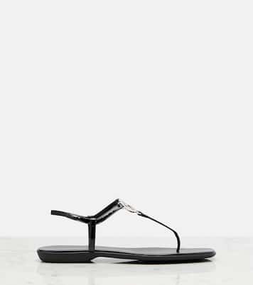 Interlocking G patent leather thong sandals | Gucci