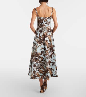 Vestido midi de popelín en mezcla de algodón | Oscar de la Renta