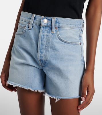 Parker Long distressed denim shorts | Agolde
