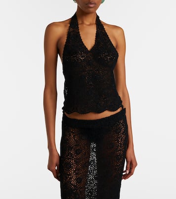 Ventura crochet halterneck cotton top | Nili Lotan
