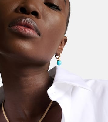 Orb 18kt gold hoop earrings with turquoise and diamonds | Octavia Elizabeth