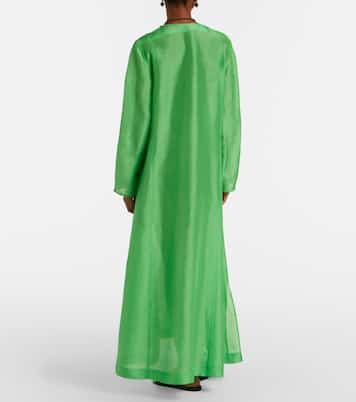 Caftano in lino e seta plissé | Tory Burch