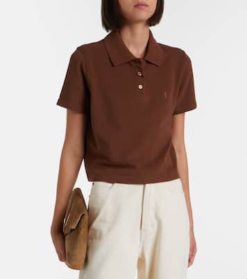 Polo Cassandre de piqué de algodón | Saint Laurent