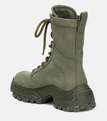 Schnürstiefel aus Canvas | Miu Miu