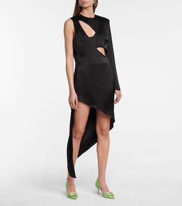 Robe asymétrique en satin | David Koma