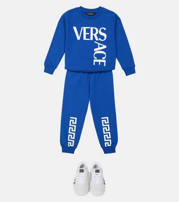 Greca cotton jersey sweatpants | Versace Kids
