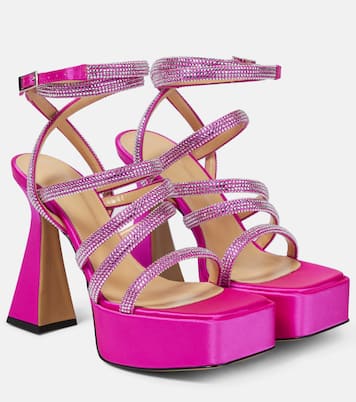 Verzierte Plateausandalen Sydney aus Satin | Mach & Mach