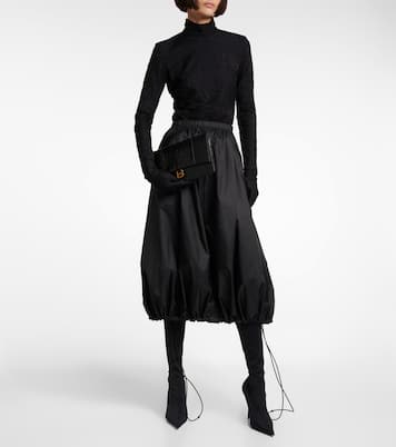 Hourglass Small croc-effect leather clutch | Balenciaga