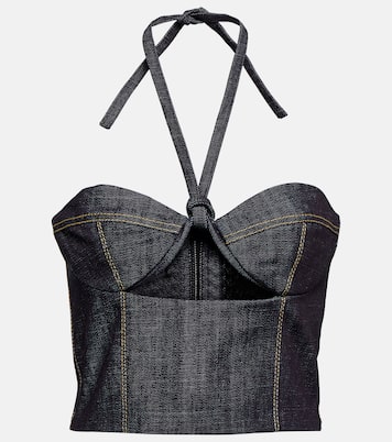 Bustier-Top Aspos aus Denim | The Mannei