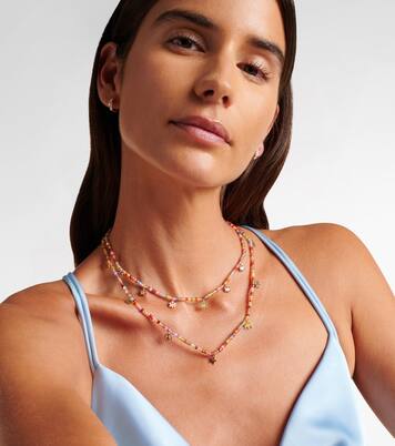 Halskette Evil Eye aus Zirkon mit 14kt Gelbgold (585/1000) und Edelsteinen | Sydney Evan